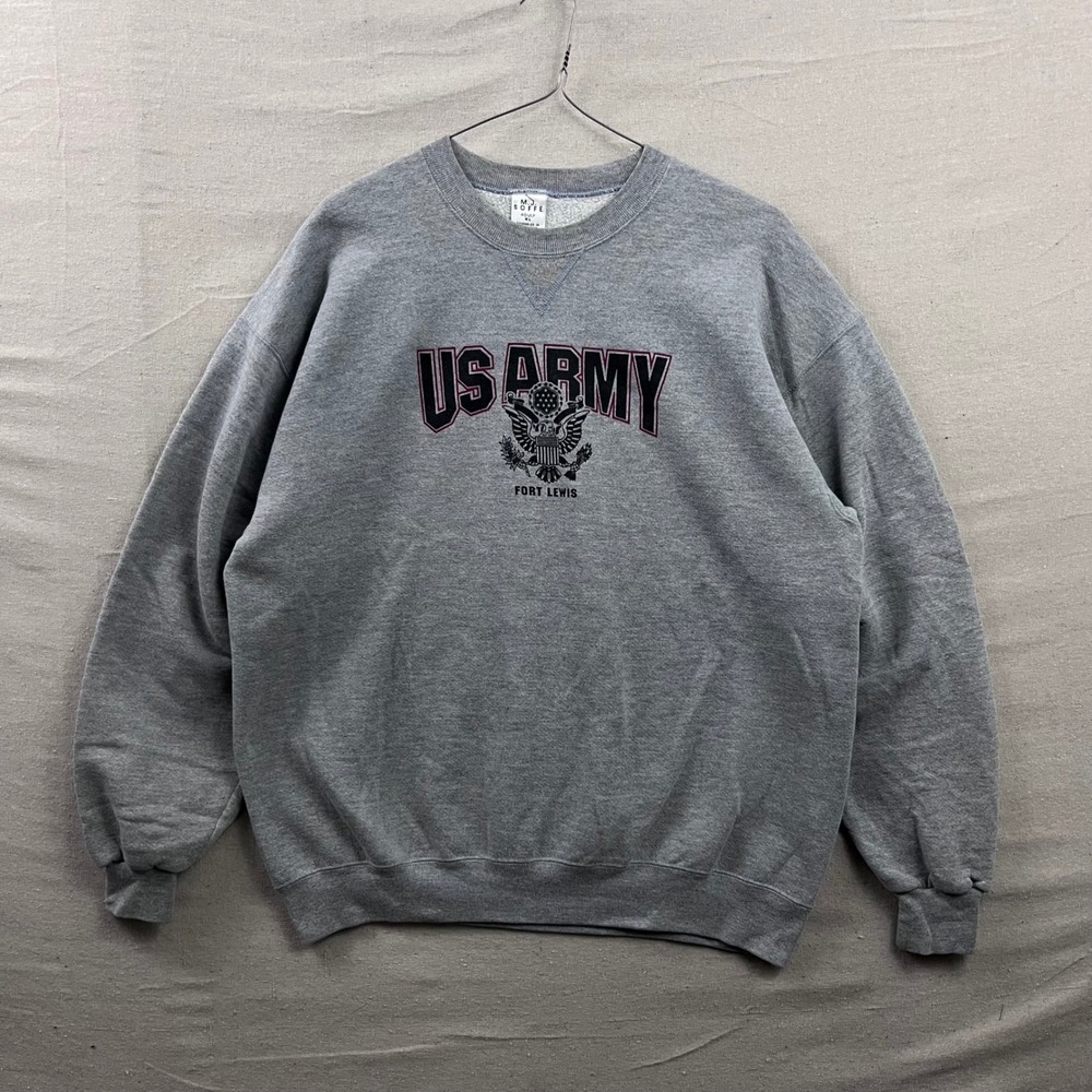M.J. Soffe US Army Sweatshirt Mens XL Gray Fort‎ Lewis Military Graphic Pullover